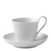 Royal Copenhagen - White Fluted Half Lace kopp med högt handtag 24 cl ...