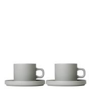 Blomus - Pilar Kaffekoppar m/Fat 7 cm 2-pack Mirage Grey