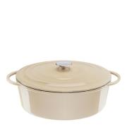 Tefal - Lov Gjutjärnsgryta Oval 7,2 L Beige