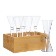 Sagaform - Nature Snaspset i Box 6 glas 2-4 cl Klar/Bambu