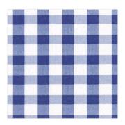 Caspari - Gingham servett 33x33 cm 20-pack blå/vit