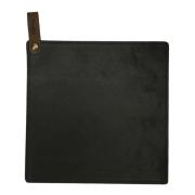 Crafted - Leather grytlapp 21x21 cm svart