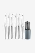 Lou Laguiole - Grillknivar Jet i knivblock 6-Pack - Krom - Bestick - F...