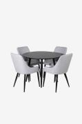 Venture Home - Matgrupp Plaza med 4 stolar Plaza - Svart - Matgrupper ...