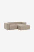 Kave Home - Soffa Blok 2-sits i chenille divan höger - Vit - 4-sits so...