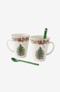 Spode - Set i 4 delar Christmas Tree Annual 2023, 2 muggar med skedar ...