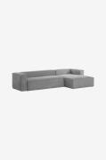 Kave Home - BLOK soffa 3-sits - divan höger - Grå - 3-sits soffor - Fr...