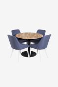 Venture Home - Matgrupp Cirebon med 4 st matstolar Plaza - Svart - Mat...