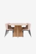Venture Home - Bootcut matbord med Modesto matstol - Beige - Matgruppe...