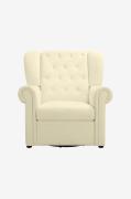 Loft24 - Recliner Gungstol med svängfunktion Lillyse - Vit - Fåtöljer ...