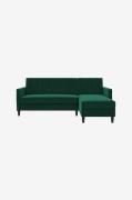 Dorel Home - Bäddsoffa 3-sits med schäslong Celine - Grön - Bäddsoffor...