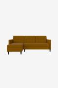 Dorel Home - Bäddsoffa 3-sits med schäslong Hartford - Grön - Bäddsoff...