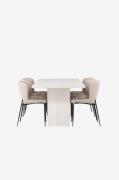 Venture Home - Matgrupp Olga med 6st stolar Modesto - Beige - Matgrupp...