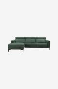 Loft24 - Hörn Soffa 3 Sits 1 Recliner Vänster Elektrisk Lund - Grön - ...