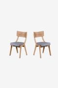 Wood Furniture - Matstol set om två Diran, ljusgrå - Brun - Stolar - F...