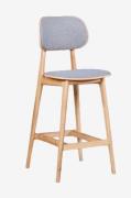 Wood Furniture - Barstol Lula Soft , ek, 66 cm, ljusgrå - Brun - Barst...