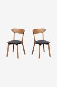 Wood Furniture - Matstol set om två Isku Ek, svart - Brun - Stolar - F...