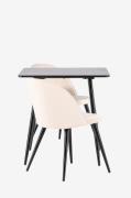 Venture Home - Polar matbord med matstol i sammet - Beige - Matgrupper...