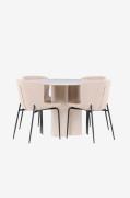 Venture Home - Olivia matbord med Modesto matstol - Beige - Matgrupper...
