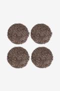 Skinnwille - Sittdyna rund Curly 4-pack - Brun - Sittkuddar & stolsdyn...