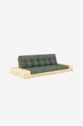 Karup - Base Bäddsoffa m. 2 sidolådor Tre sittplatser - Grön - Bäddsof...