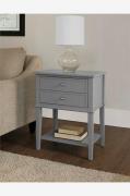 Dorel Home - Sidobord med två lådor Franklin - Grå - Sängbord - Från H...