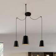 EMIBIG LIGHTING Pendellampa Link i svart, 3 lampor