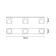 Fabbian Cubetto taklampa 3-lampor GU10 vit