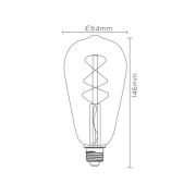 Lucide LED-lampa E27 ST64 4W 2 200 K bärnsten med sensor