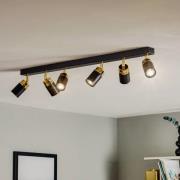 Luminex Takspotlight Reno, 6 lampor, svart/guld