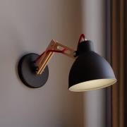 Lamkur Vägglampa Skansen, träarm justerbar, svart