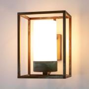 Moretti Luce Utomhusvägglampa Cubic³ 3363 mässing antik/opal