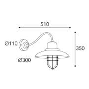 Moretti Luce Vägglampa Patio Cage 3300 mässing antik/klar