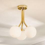 Domiluce Selva taklampa med tre glaskupor, guld