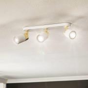 Luminex Takspotlight Rondo vit/guld, 3 lampor