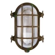 Moretti Luce Vägglampa Tortuga oval 22,5 cm mässing antik/klar