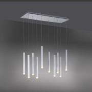 JUST LIGHT. LED-pendellampa Bruno, 10 lampor, aluminium