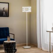 HELAM Golvlampa Helen med textilskärm vit-guld