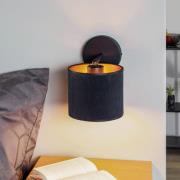 EMIBIG LIGHTING Vägglampa Jari tygskärm, svart-guld