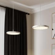 Quitani LED-pendellampa Gion, 2-ljus, nickel/ek