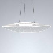 Fabas Luce LED-pendellampa Vela, vit, oval, 59 cm x 43 cm