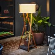 MARSET Cala 140 golvlampa, IP65, iroko/brun