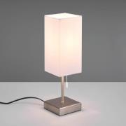 Reality Leuchten Bordslampa Ole med USB-anslutning, vit/nickel