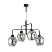 EMIBIG LIGHTING Hänglampa Lukka, 4 lampor, svart/grafit