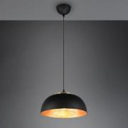 Reality Leuchten Punch pendellampa svart/guld med en lampa Ø 35 cm