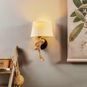 ONLI Vägglampa Corda med textilskärm och repdekor