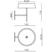 Deko-Light LED-vägglampa Miram med batteri, dimbar, rubinröd