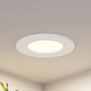 Prios LED-inbyggnadslampa Cadance, vit, 12 cm, CCT, IP44