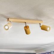 SOLLUX LIGHTING Takspotlight Cre i trä, 3 lampor