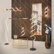 Trio Lighting LED-golvlampa Sequence, dimbar, CCT, mässing